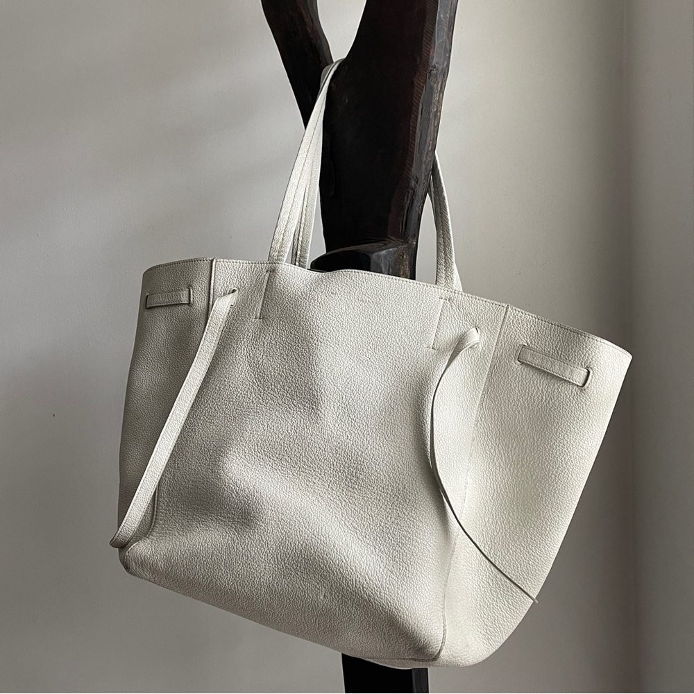 Old Céline White Cabas Tote